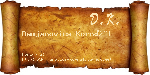 Damjanovics Kornél névjegykártya